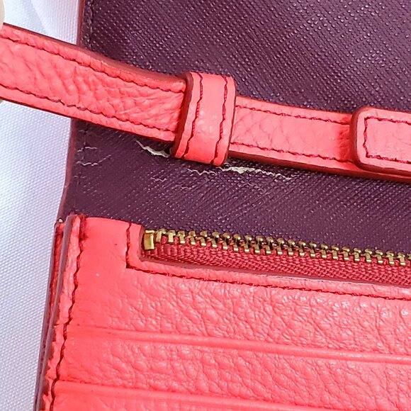 Fossil Margot Crossbody Coral Leather Bag With Adjustable Strap & Gold Hardware - Picture 6 of 10